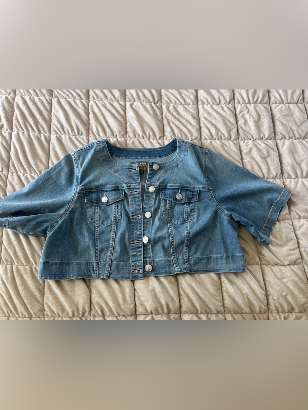 Torrid Light Blue Cropped Jean Jacket
